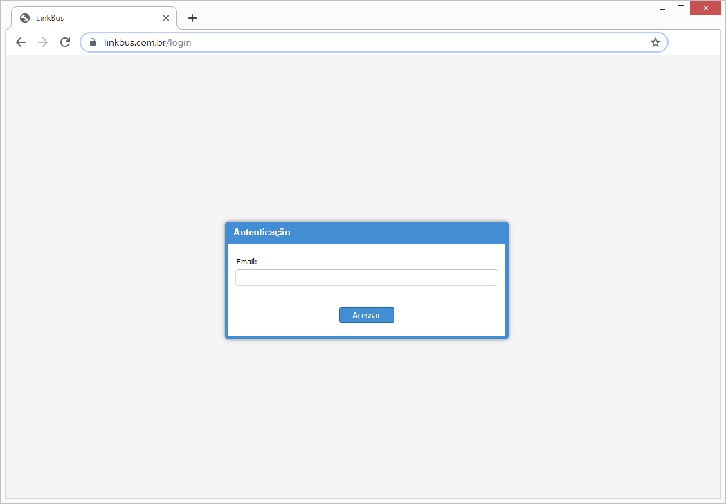 Solicitação do E-mail para login no LinkBus