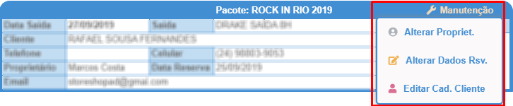 Manutenção da reserva