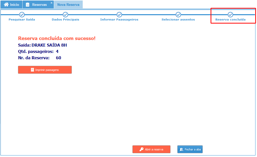 Reserva concluída